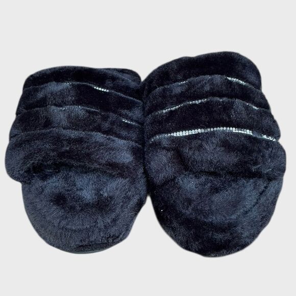 Black Faux Fur Slippers Rue21 | Women’s Size 8 - Picture 4 of 9